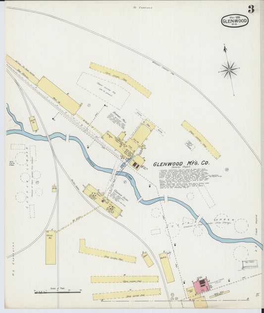 Sanborn Fire Insurance Map from Glenwood City, St. Croix County, Wisconsin (1893), Sheet #0003 - Historic Sanborn Fire Insurance Map Print, vintage old map wall art, antique decor, genealogy gift, Wisconsin Wisconsin map