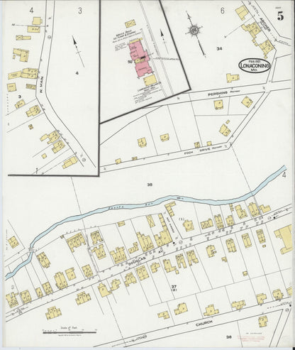 Sanborn Fire Insurance Map from Lonaconing, Allegany County, Maryland (1921), Sheet #0005 - Complete Map Set gallery image, historic Sanborn map, vintage wall art, Maryland Maryland