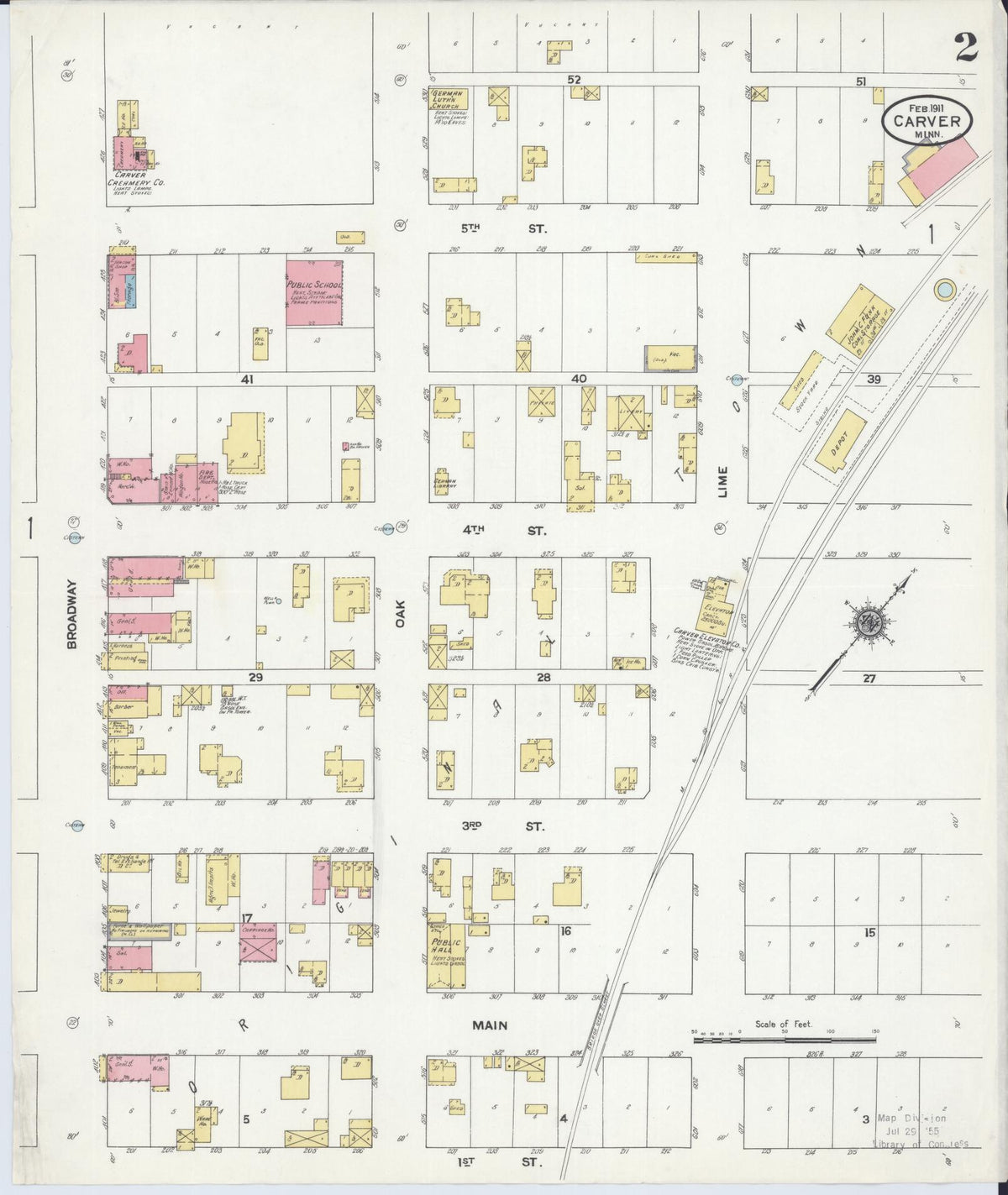 Sanborn Fire Insurance Map from Carver, Carver County, Minnesota (1911), Sheet #0002 - Historic Sanborn Fire Insurance Map Print, vintage old map wall art, antique decor, genealogy gift, Minnesota Minnesota map