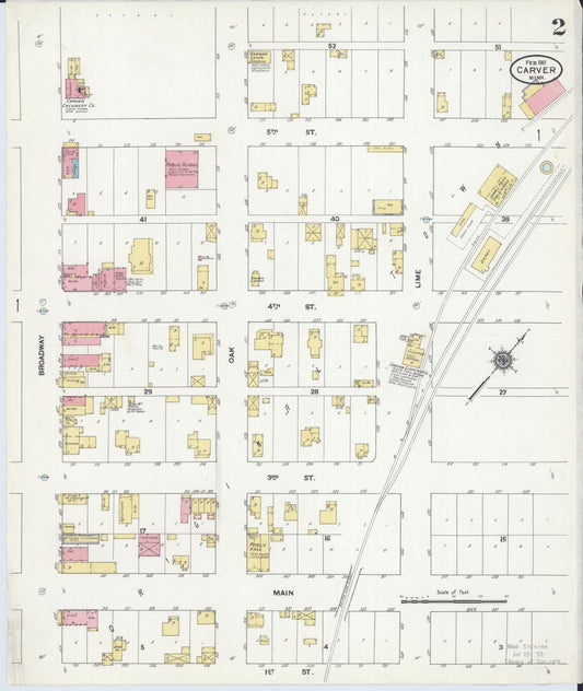 Sanborn Fire Insurance Map from Carver, Carver County, Minnesota (1911), Sheet #0002 - Historic Sanborn Fire Insurance Map Print, vintage old map wall art, antique decor, genealogy gift, Minnesota Minnesota map