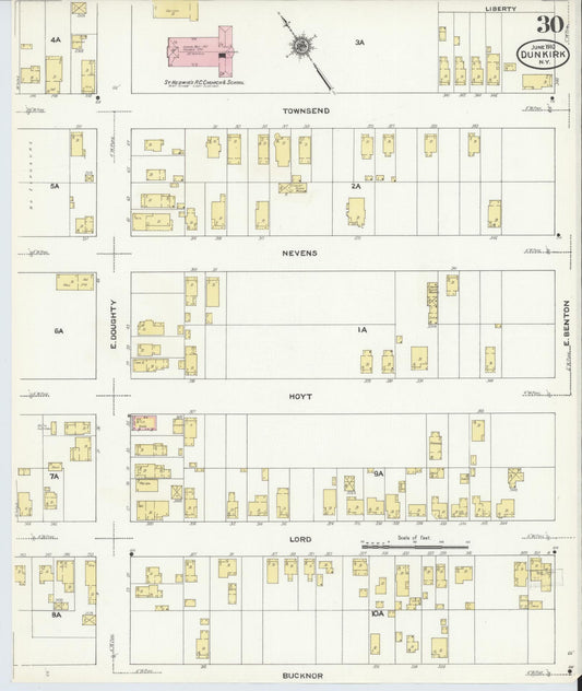 Sanborn Fire Insurance Map from Dunkirk, Chautauqua County, New York (1910), Sheet #0030 - Historic Sanborn Fire Insurance Map Print, vintage old map wall art, antique decor, genealogy gift, New York New York map