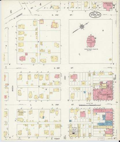 Sanborn Fire Insurance Map from Sterling, Logan County, Colorado (1913), Sheet #0007 - Complete Map Set gallery image, historic Sanborn map, vintage wall art, Colorado Colorado