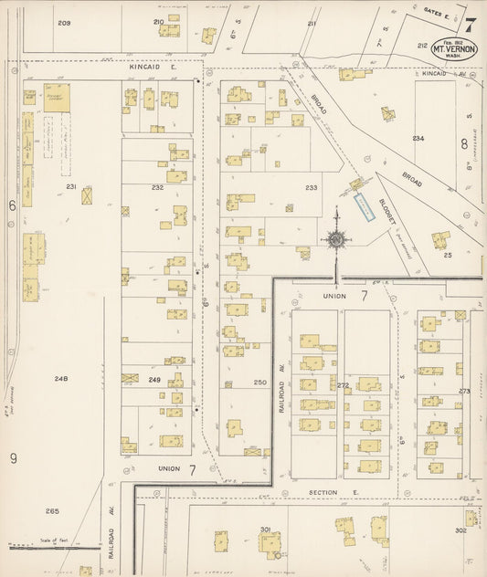 Sanborn Fire Insurance Map from Mount Vernon, Skagit County, Washington (1912), Sheet #0007 - Historic Sanborn Fire Insurance Map Print, vintage old map wall art, antique decor, genealogy gift, Washington Washington map