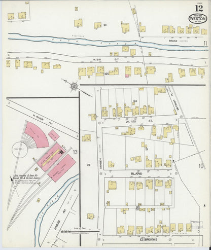 Sanborn Fire Insurance Map from Weston, Lewis County, West Virginia (1921), Sheet #0012 - Complete Map Set gallery image, historic Sanborn map, vintage wall art, West Virginia West Virginia