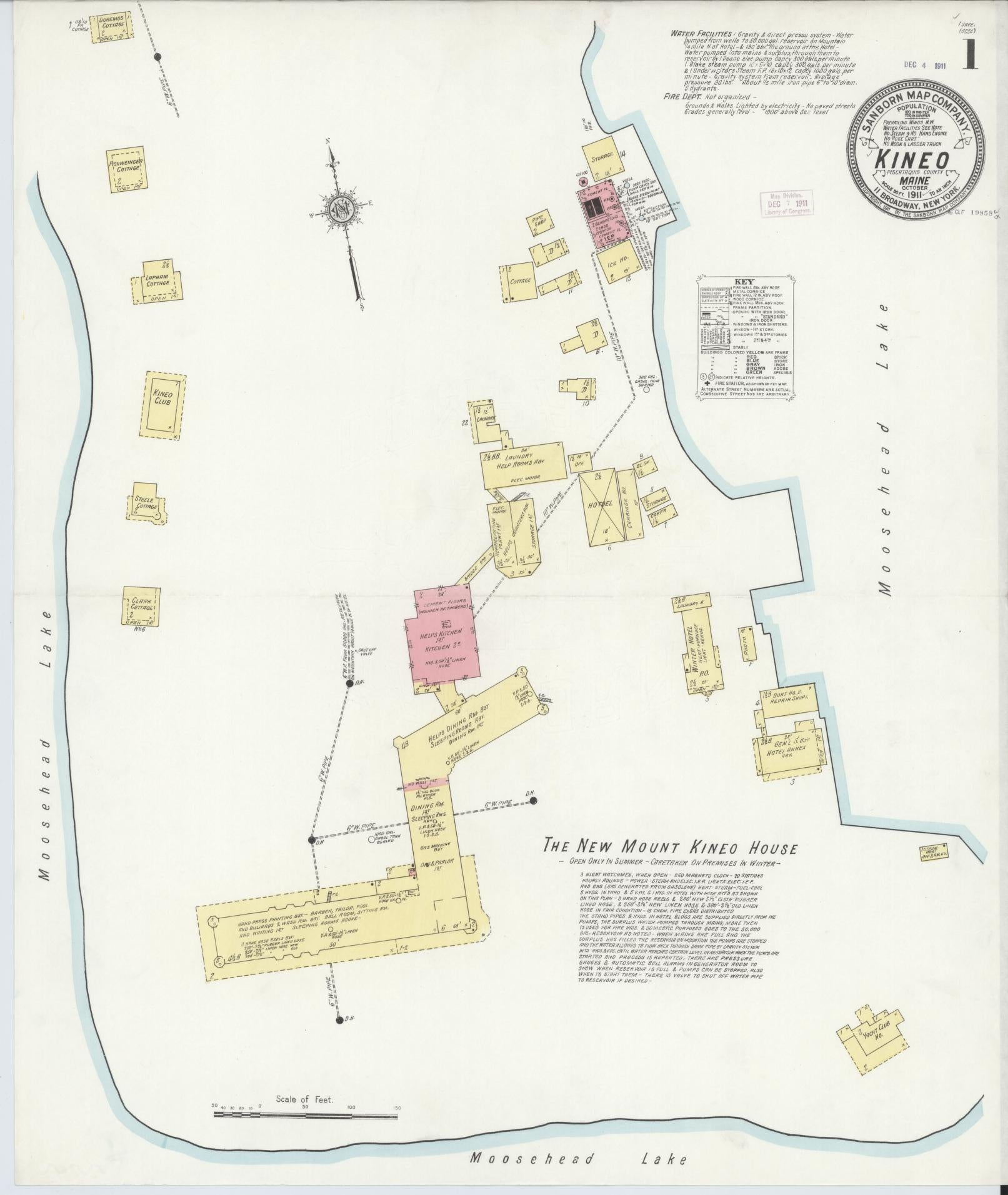 Sanborn Fire Insurance Map from Kineo, Piscataquis County, Maine. (1911) – Historic Sanborn Fire Insurance Map Print
