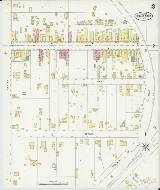 Sanborn Fire Insurance Map from Braidwood, Will County, Illinois (1898), Sheet #0003 - Historic Sanborn Fire Insurance Map Print, vintage old map wall art, antique decor, genealogy gift, Illinois Illinois map