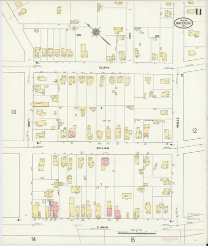 Sanborn Fire Insurance Map from Waterloo, Seneca County, New York (1911), Sheet #0011 - Complete Map Set gallery image, historic Sanborn map, vintage wall art, New York New York