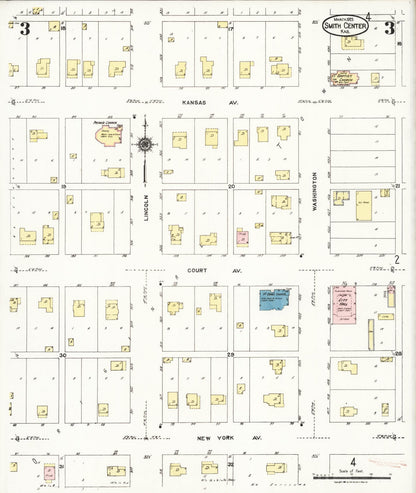 Sanborn Fire Insurance Map from Smith Center, Smith County, Kansas (1925), Sheet #0003 - Complete Map Set gallery image, historic Sanborn map, vintage wall art, Kansas Kansas