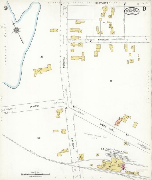Sanborn Fire Insurance Map from Suncook, Merrimack County, New Hampshire (1923), Sheet #0009