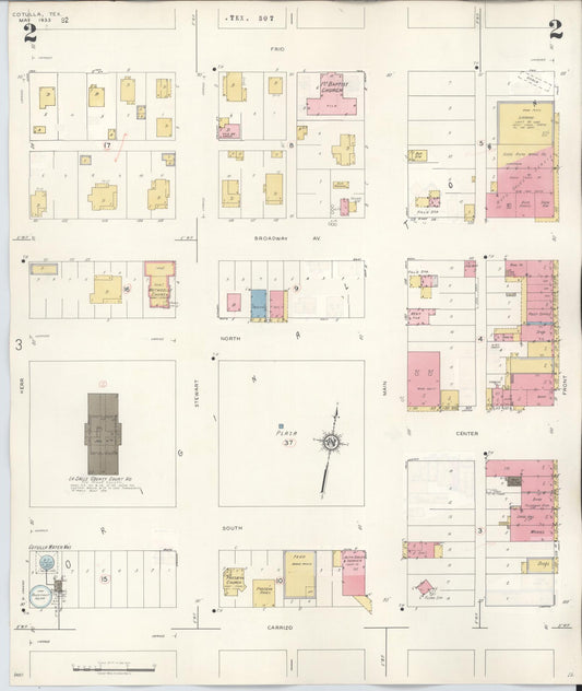 Sanborn Fire Insurance Map from Cotulla, La Salle County, Texas (1948), Sheet #0002 - Historic Sanborn Fire Insurance Map Print, vintage old map wall art, antique decor, genealogy gift, Texas Texas map