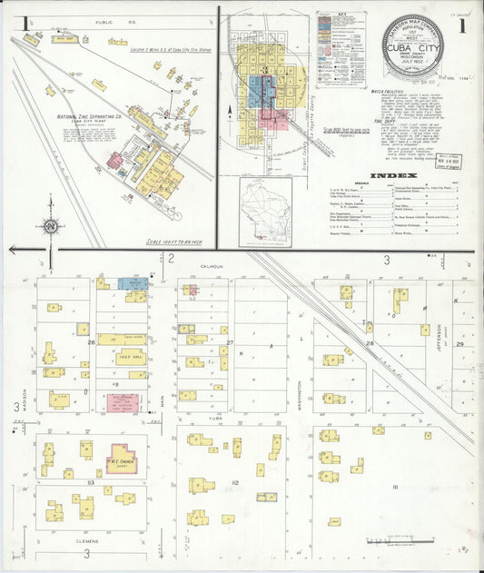 Cuba City, Grant County, Wisconsin (1932) – Sanborn Fire Insurance Map – Map View