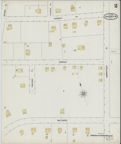 Sanborn Fire Insurance Map from Kensington, Montgomery County, Maryland (1904), Sheet #0002 - Complete Map Set gallery image, historic Sanborn map, vintage wall art, Maryland Maryland