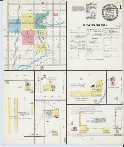 Sanborn Fire Insurance Map from Antigo, Langlade County, Wisconsin (1892), Sheet #0001 - Complete Map Set gallery image, historic Sanborn map, vintage wall art, Wisconsin Wisconsin