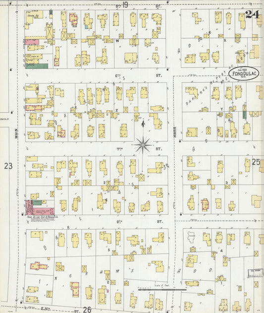 Sanborn Fire Insurance Map from Fond du Lac, Fond du Lac County, Wisconsin (1902), Sheet #0024 - Historic Sanborn Fire Insurance Map Print, vintage old map wall art, antique decor, genealogy gift, Wisconsin Wisconsin map