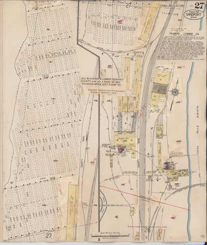 Sanborn Fire Insurance Map from Sandpoint, Bonner County, Idaho (1948), Sheet #0027 - Complete Map Set gallery image, historic Sanborn map, vintage wall art, Idaho Idaho