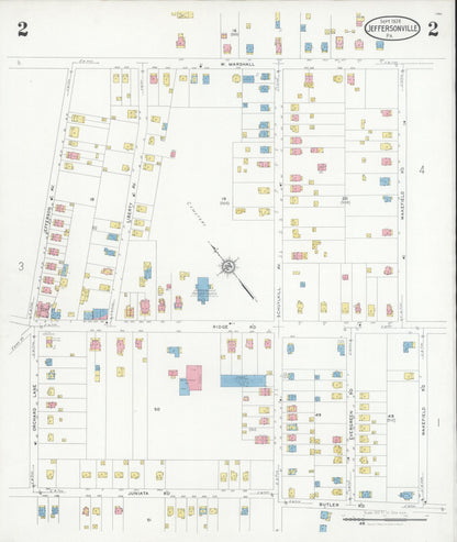 Sanborn Fire Insurance Map from Jeffersonville, Montgomery County, Pennsylvania (1928), Sheet #0002 - Complete Map Set gallery image, historic Sanborn map, vintage wall art, Pennsylvania Pennsylvania