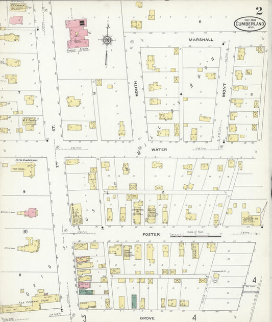 Sanborn Fire Insurance Map from Cumberland, Barron County, Wisconsin (1909), Sheet #0002 - Historic Sanborn Fire Insurance Map Print, vintage old map wall art, antique decor, genealogy gift, Wisconsin Wisconsin map