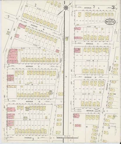 Sanborn Fire Insurance Map from Weirton, Hancock County, West Virginia (1915), Sheet #0003 - Complete Map Set gallery image, historic Sanborn map, vintage wall art, West Virginia West Virginia