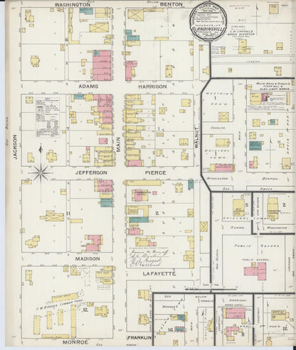 Sanborn Fire Insurance Map from Blandinsville, Mcdonough County, Illinois (1893), Sheet #0001 - Historic Sanborn Fire Insurance Map Print, vintage old map wall art, antique decor, genealogy gift, Illinois Illinois map