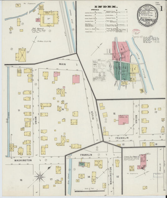 Sanborn Fire Insurance Map from Fultonville, Montgomery County, New York (1895), Sheet #0001 - Complete Map Set gallery image, historic Sanborn map, vintage wall art, New York New York