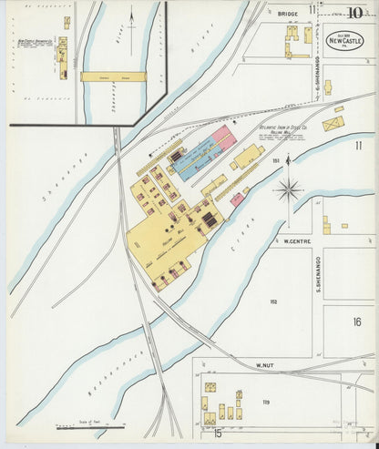 Sanborn Fire Insurance Map from New Castle, Lawrence County, Pennsylvania (1899), Sheet #0010 - Historic Sanborn Fire Insurance Map Print, vintage old map wall art, antique decor, genealogy gift, Pennsylvania Pennsylvania map