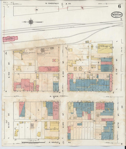 Sanborn Fire Insurance Map from Newkirk, Kay County, Oklahoma (1942), Sheet #0006 - Complete Map Set gallery image, historic Sanborn map, vintage wall art, Oklahoma Oklahoma