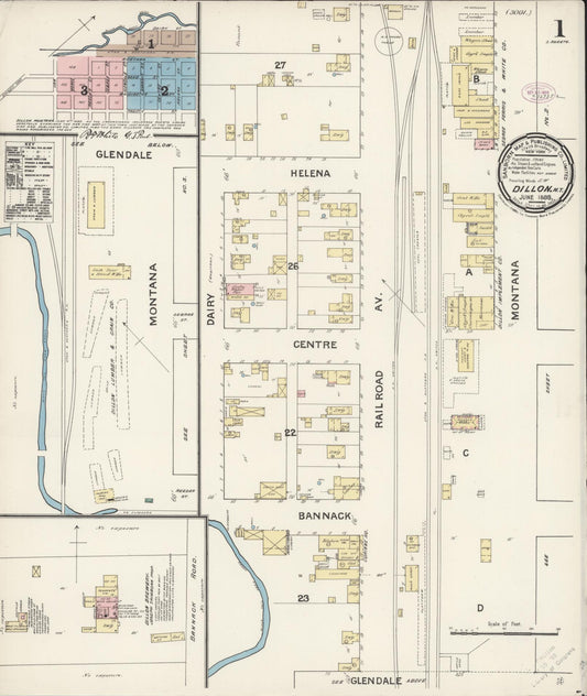Sanborn Fire Insurance Map from Dillon, Beaverhead County, Montana. (1888) – Historic Sanborn Fire Insurance Map Print