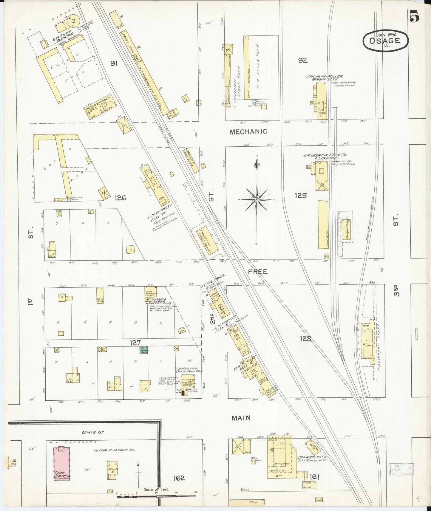 Sanborn Fire Insurance Map from Osage, Mitchell County, Iowa (1892), Sheet #0005 - Historic Sanborn Fire Insurance Map Print