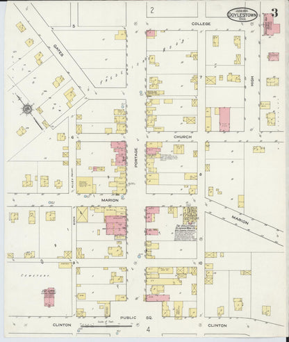 Sanborn Fire Insurance Map from Doylestown, Wayne County, Ohio (1915), Sheet #0003 - Historic Sanborn Fire Insurance Map Print, vintage old map wall art, antique decor, genealogy gift, Ohio Ohio map