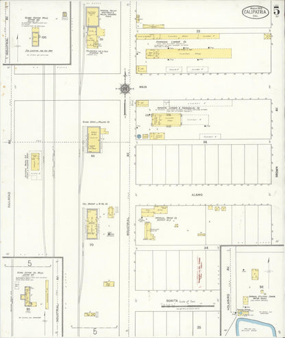 Sanborn Fire Insurance Map from Calipatria, Imperial County, California (1922), Sheet #0005 - Historic Sanborn Fire Insurance Map Print, vintage old map wall art, antique decor, genealogy gift, California California map