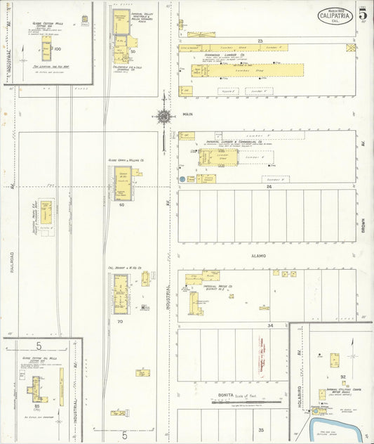 Sanborn Fire Insurance Map from Calipatria, Imperial County, California (1922), Sheet #0005 - Historic Sanborn Fire Insurance Map Print, vintage old map wall art, antique decor, genealogy gift, California California map