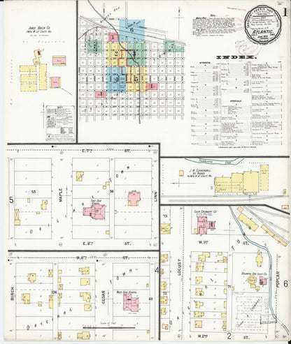 Sanborn Fire Insurance Map from Atlantic, Cass County, Iowa (1899), Sheet #0001 - Historic Sanborn Fire Insurance Map Print