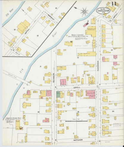Sanborn Fire Insurance Map from Charleston, Kanawha County, West Virginia (1902), Sheet #0011 - Complete Map Set gallery image, historic Sanborn map, vintage wall art, West Virginia West Virginia