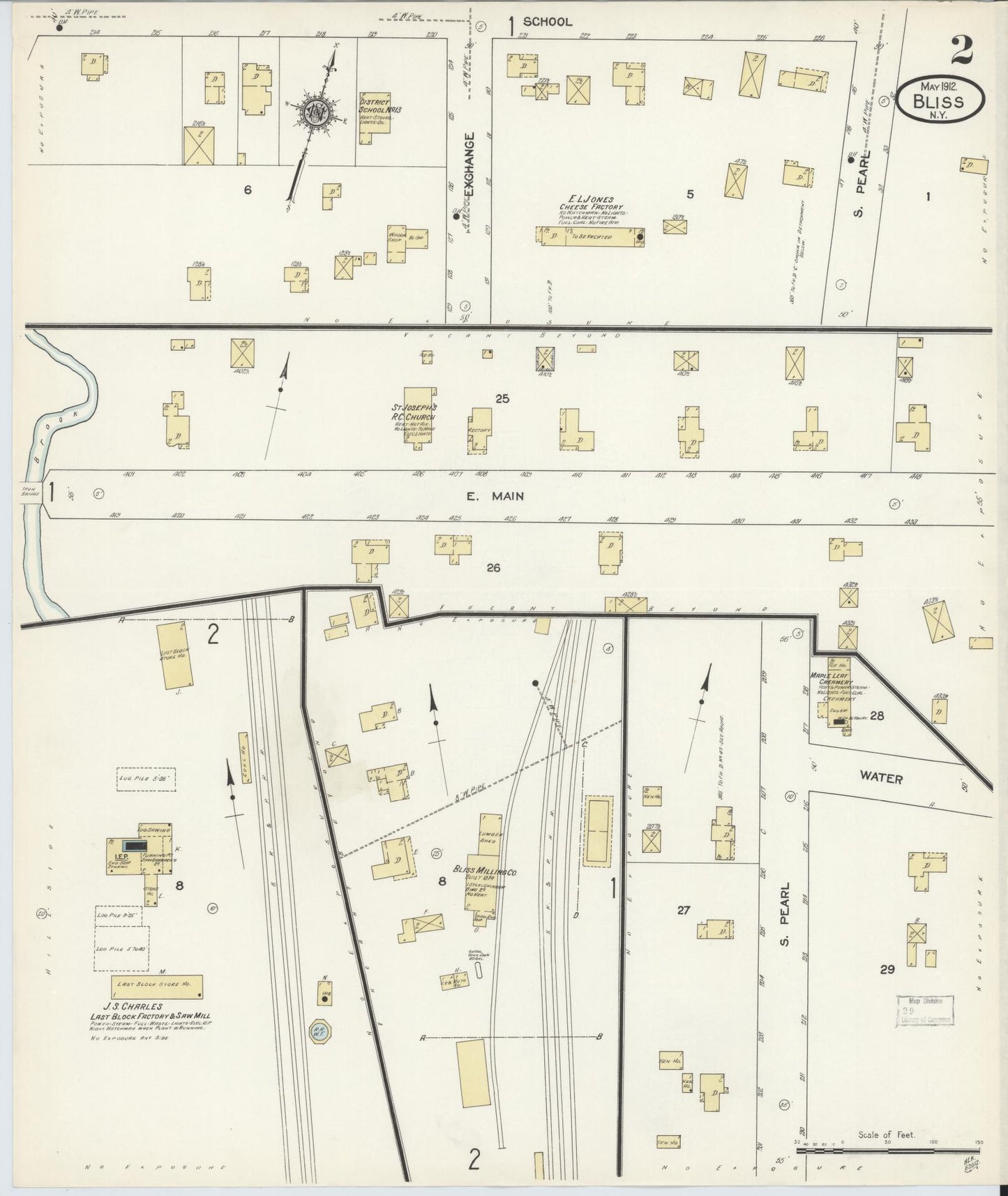 Sanborn Fire Insurance Map from Bliss, Wyoming County, New York (1912), Sheet #0002 - Complete Map Set gallery image, historic Sanborn map, vintage wall art, Bliss Wyoming