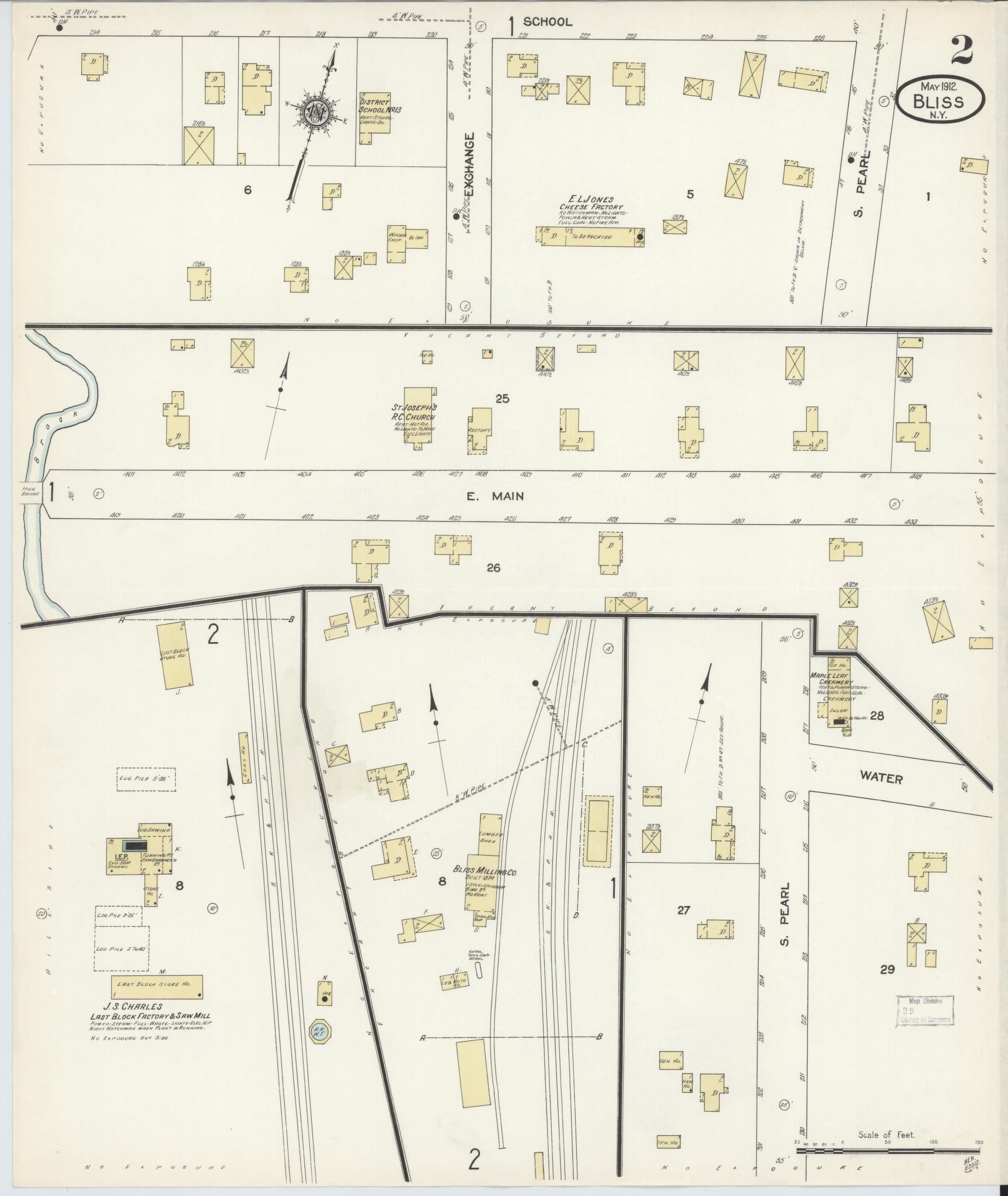 Sanborn Fire Insurance Map from Bliss, Wyoming County, New York (1912), Sheet #0002 - Complete Map Set gallery image, historic Sanborn map, vintage wall art, Bliss Wyoming