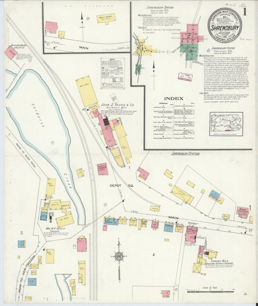 Sanborn Fire Insurance Map from Shrewsbury, York County, Pennsylvania (1913), Sheet #0001 - Historic Sanborn Fire Insurance Map Print, vintage old map wall art, antique decor, genealogy gift, Pennsylvania Pennsylvania map