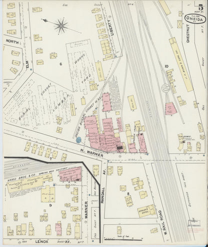 Sanborn Fire Insurance Map from Oneida, Madison County, New York (1890), Sheet #0005 - Complete Map Set gallery image, historic Sanborn map, vintage wall art, New York New York