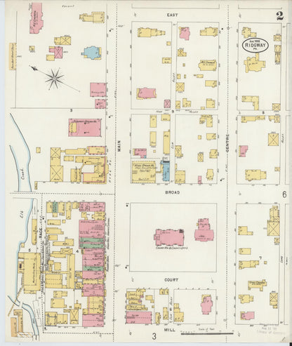 Sanborn Fire Insurance Map from Ridgway, Elk County, Pennsylvania (1898), Sheet #0002 - Historic Sanborn Fire Insurance Map Print, vintage old map wall art, antique decor, genealogy gift, Pennsylvania Pennsylvania map