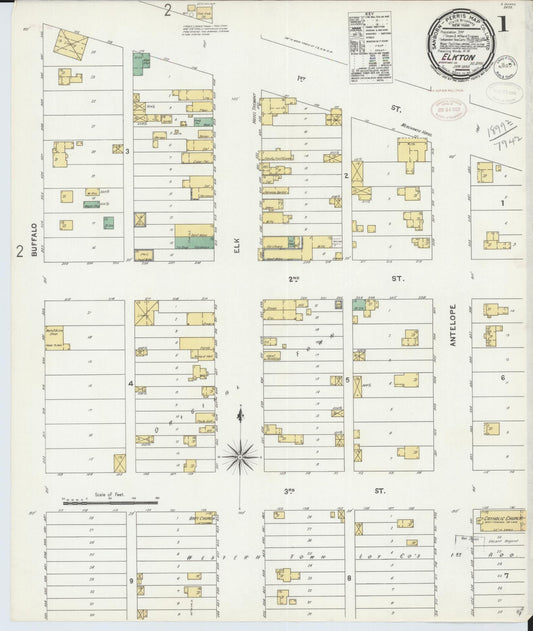 Sanborn Fire Insurance Map from Elkton, Brookings County, South Dakota (1899), Sheet #0001 - Complete Map Set gallery image, historic Sanborn map, vintage wall art, South Dakota South Dakota