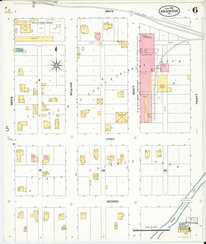 Sanborn Fire Insurance Map from Anamosa, Jones County, Iowa (1905), Sheet #0006 - Historic Sanborn Fire Insurance Map Print