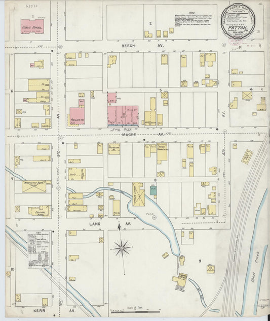 Sanborn Fire Insurance Map from Patton, Cambria County, Pennsylvania (1895), Sheet #0001 - Historic Sanborn Fire Insurance Map Print, vintage old map wall art, antique decor, genealogy gift, Pennsylvania Pennsylvania map