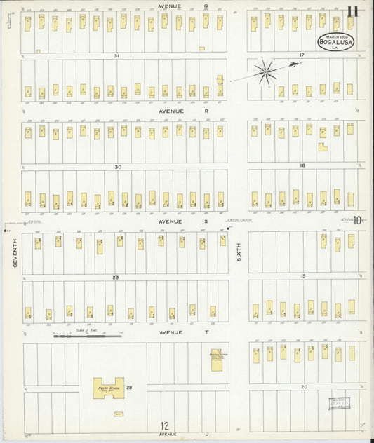 Sanborn Fire Insurance Map from Bogalusa, Washington Parish, Louisiana (1908), Sheet #0011 - Historic Sanborn Fire Insurance Map Print, vintage old map wall art, antique decor, genealogy gift, Louisiana Louisiana map