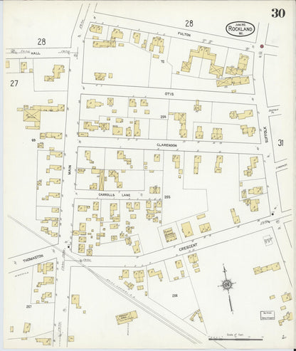 Sanborn Fire Insurance Map from Rockland, Knox County, Maine (1912), Sheet #0030 - Complete Map Set gallery image, historic Sanborn map, vintage wall art, Maine Maine