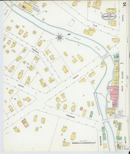 Sanborn Fire Insurance Map from Garrettsville, Portage County, Ohio (1899), Sheet #0002 - Historic Sanborn Fire Insurance Map Print, vintage old map wall art, antique decor, genealogy gift, Ohio Ohio map