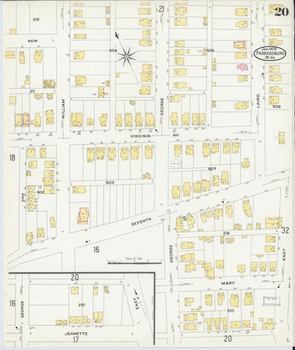 Sanborn Fire Insurance Map from Parkersburg, Wood County, West Virginia (1909), Sheet #0020 - Complete Map Set gallery image, historic Sanborn map, vintage wall art, West Virginia West Virginia