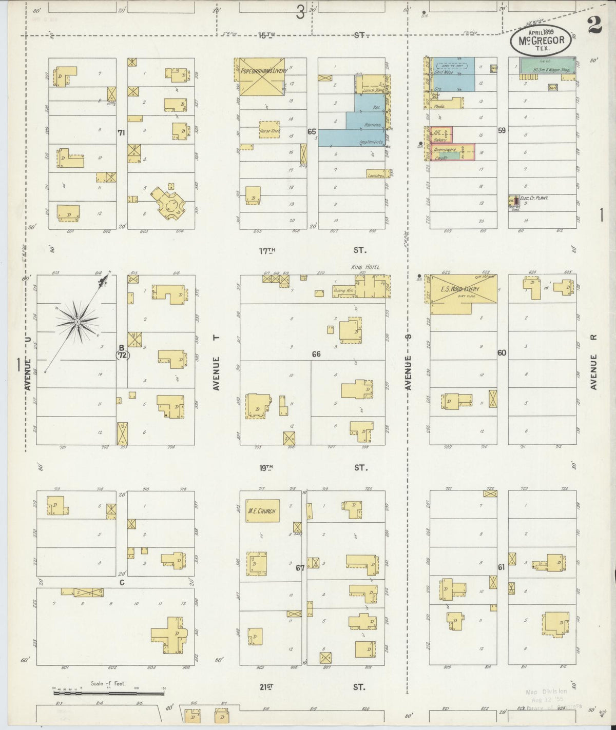 Sanborn Fire Insurance Map from McGregor, McLennan County, Texas (1899), Sheet #0002 - Historic Sanborn Fire Insurance Map Print, vintage old map wall art, antique decor, genealogy gift, Texas Texas map
