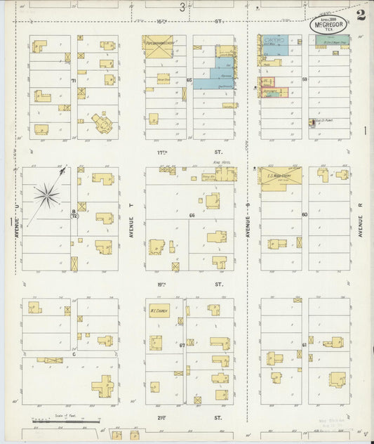 Sanborn Fire Insurance Map from McGregor, McLennan County, Texas (1899), Sheet #0002 - Historic Sanborn Fire Insurance Map Print, vintage old map wall art, antique decor, genealogy gift, Texas Texas map