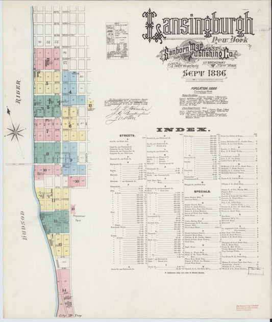Sanborn Fire Insurance Map from Lansingburg, Rensselaer County, New York. (1886) – Historic Sanborn Fire Insurance Map Print