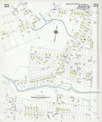 Sanborn Fire Insurance Map from Torrington, Litchfield County, Connecticut (1924), Sheet #0023 - Complete Map Set gallery image, historic Sanborn map, vintage wall art, Connecticut Connecticut