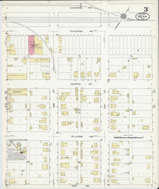 Sanborn Fire Insurance Map from Mena, Polk County, Arkansas (1914), Sheet #0003 - Historic Sanborn Fire Insurance Map Print, vintage old map wall art, antique decor, genealogy gift, Arkansas Arkansas map